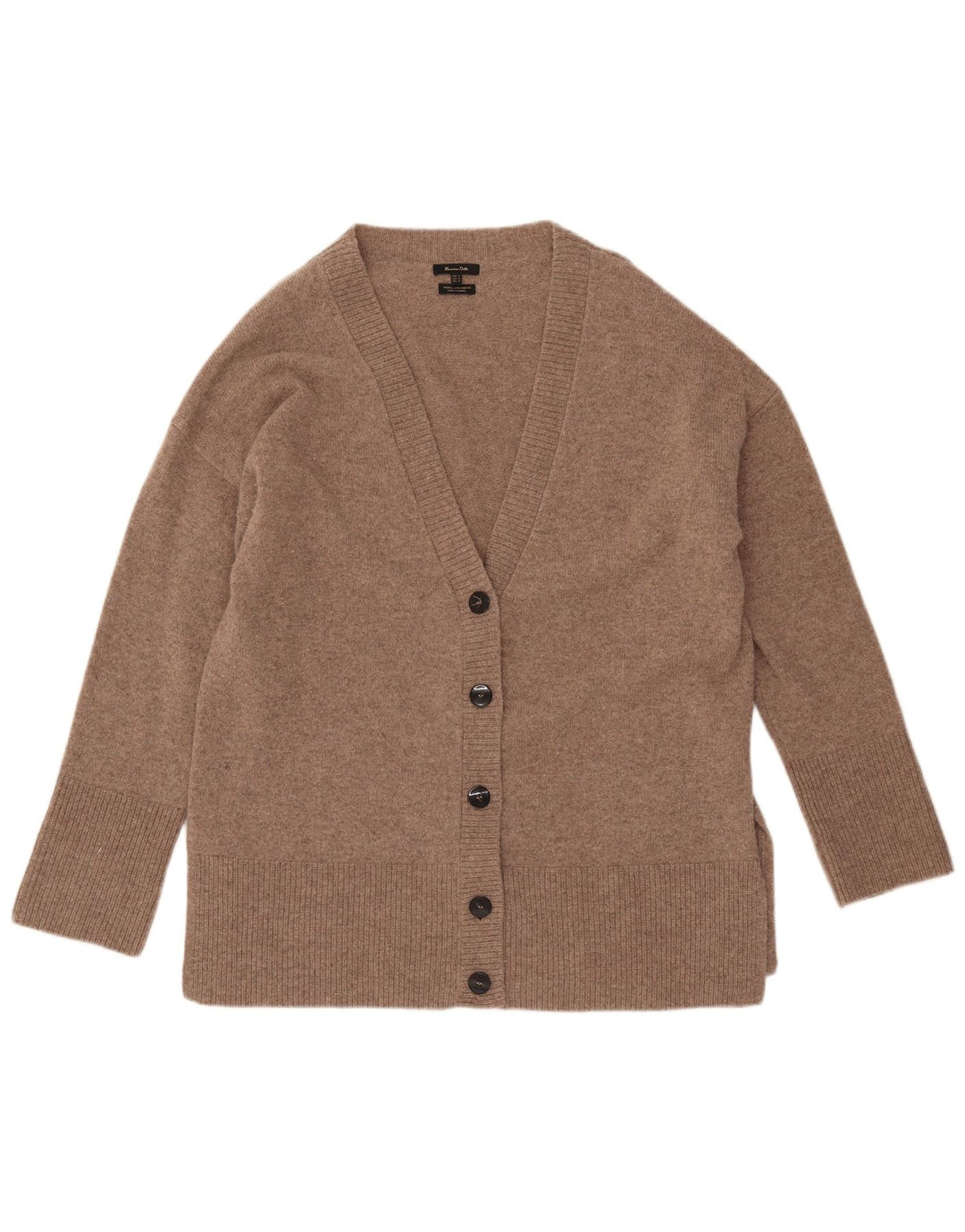MASSIMO DUTTI Pull cardigan surdimensionné pour femme UK 14 Laine marron moyen