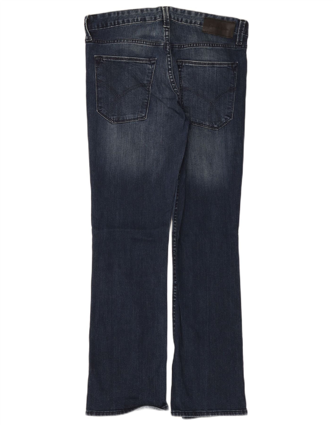 CALVIN KLEIN Jean Bootcut Moderne Femme W30 L30 Bleu Marine Coton