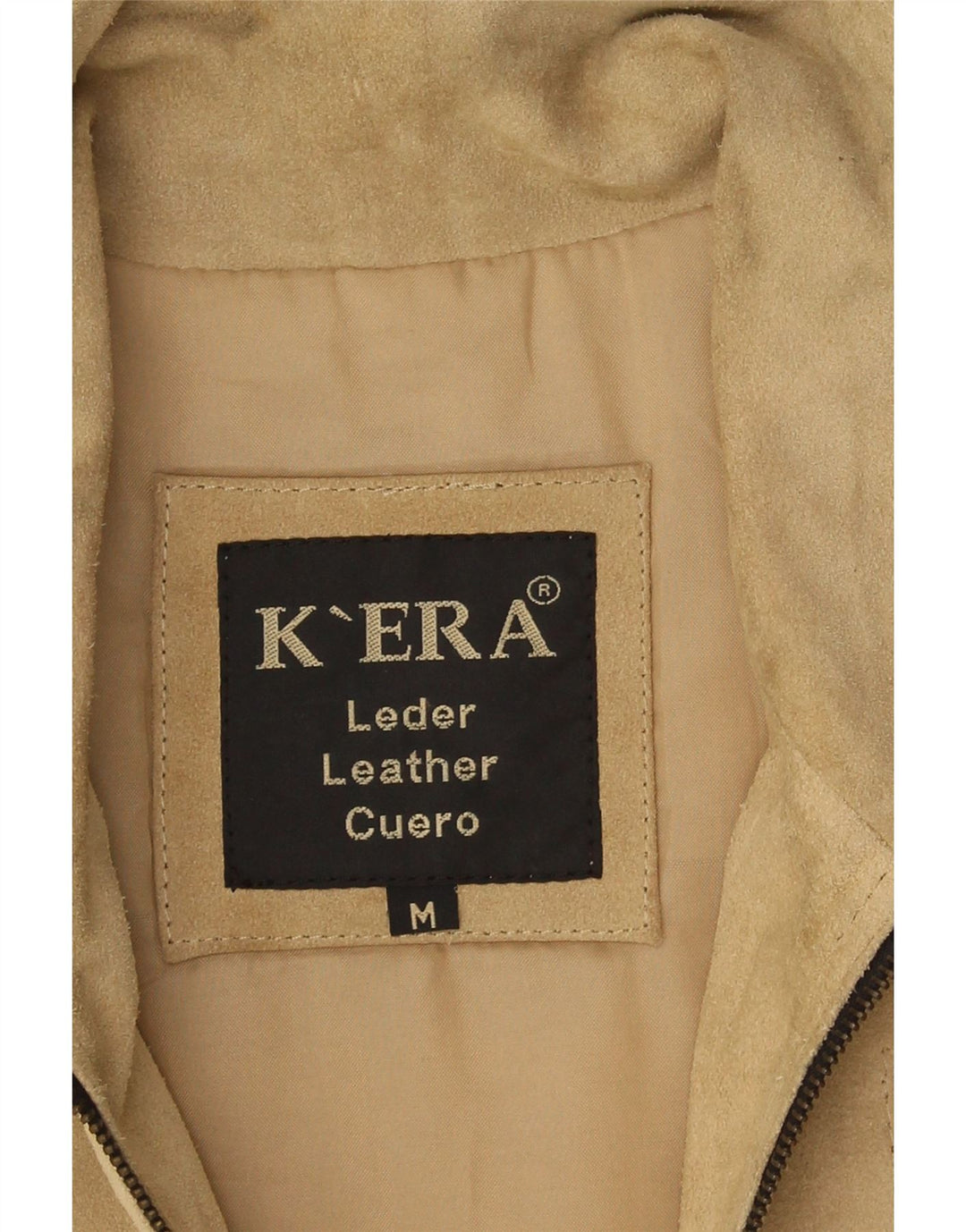 vintage Mens Suede Gilet UK 38 Cuir Beige Moyen