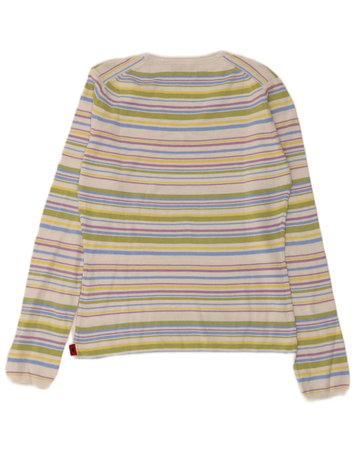 Kappa Pull col V pour femme UK 12 Medium Multicolore Rayé