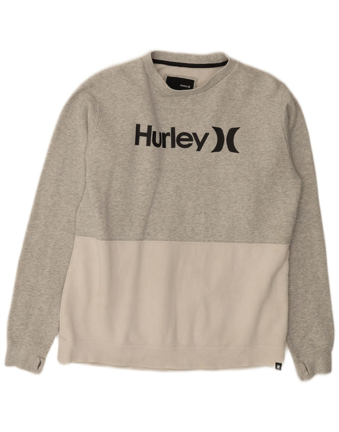Hurley Sweat-Shirt Graphique Homme Gris Moyen Colorblock Coton