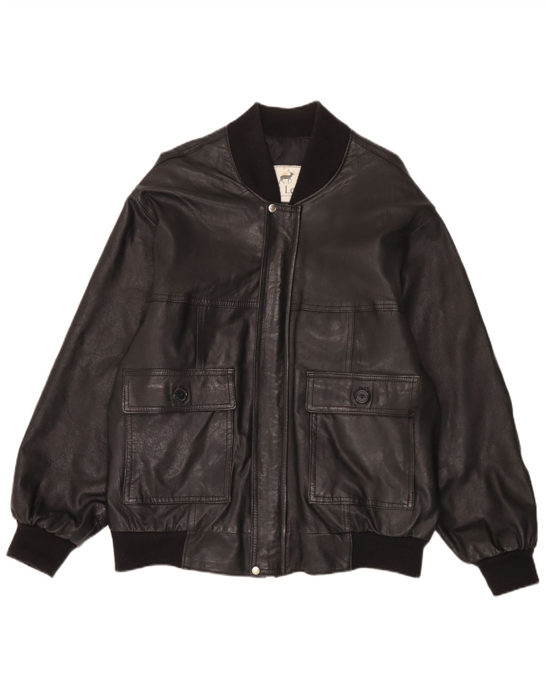 veste en cuir bomber homme vintage UK 42 XL cuir noir