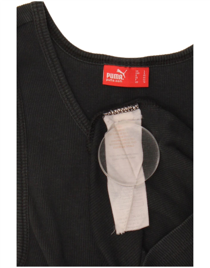 Puma Débardeur graphique pour femme UK 14 Large Noir Coton