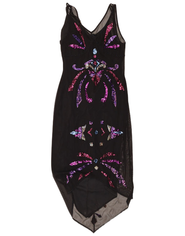 Linea Robe asymétrique sans manches pour femme UK 44 Medium Black Paisley