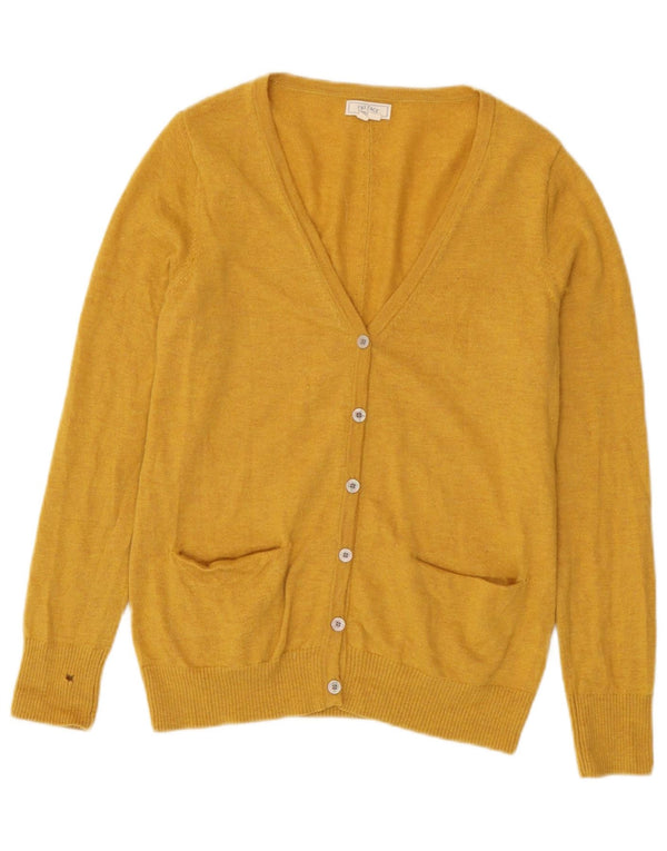 Fat Face Cardigan pour femme en laine jaune moyen UK 12