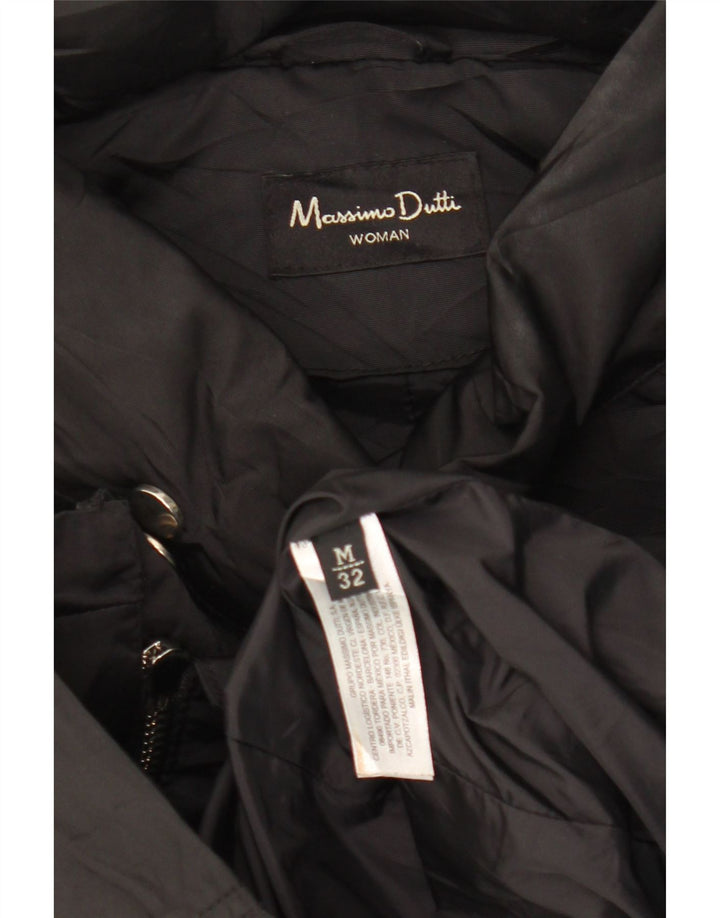 Massimo Dutti Veste coupe-vent à capuche pour femme UK 14 Medium Noir Polyester