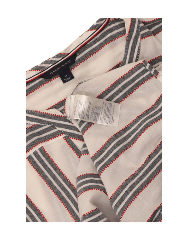 Tommy Hilfiger Chemisier sans manches pour femme UK 44 Medium Blanc rayé