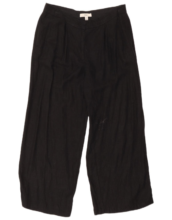 Marks & Spencer Pantalon chino large pour femme UK 14 Large W32 L27 Noir