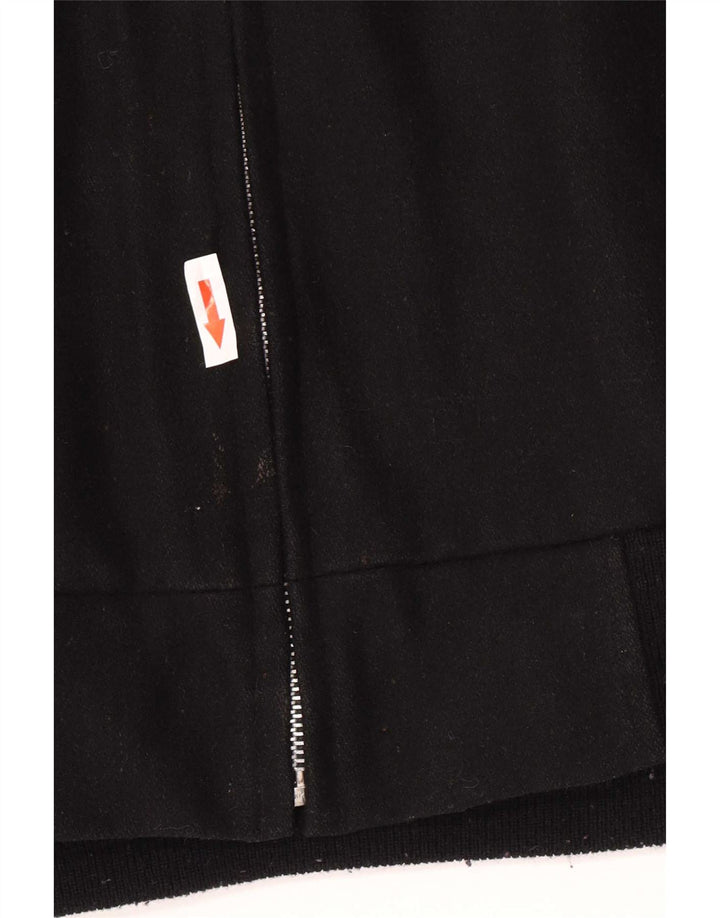 Vintage Mens Bomber Jacket UK 40 Large Black Wool