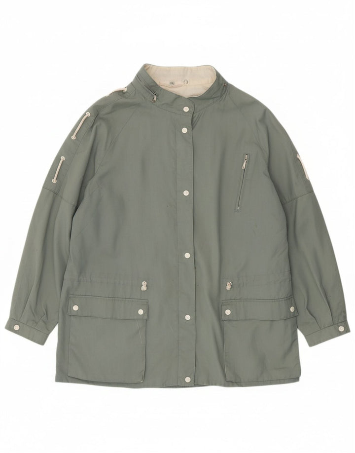 VINTAGE Womens Oversized Utility Jacket IT 44 Medium Grey Polyester Vintage Vintage and Second-Hand Vintage from Messina Hembry 