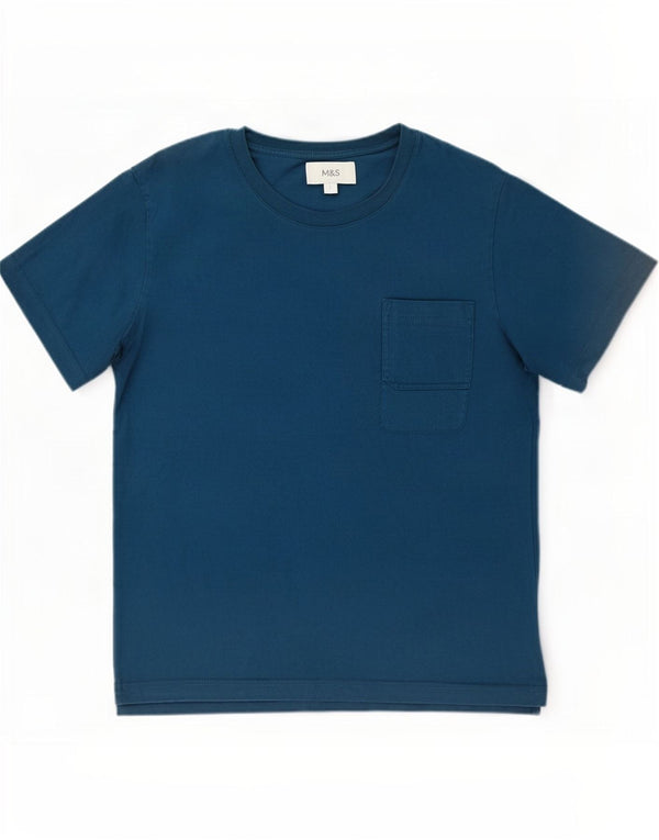 Marks & Spencer T-Shirt Homme Haut Large Bleu Marine Coton