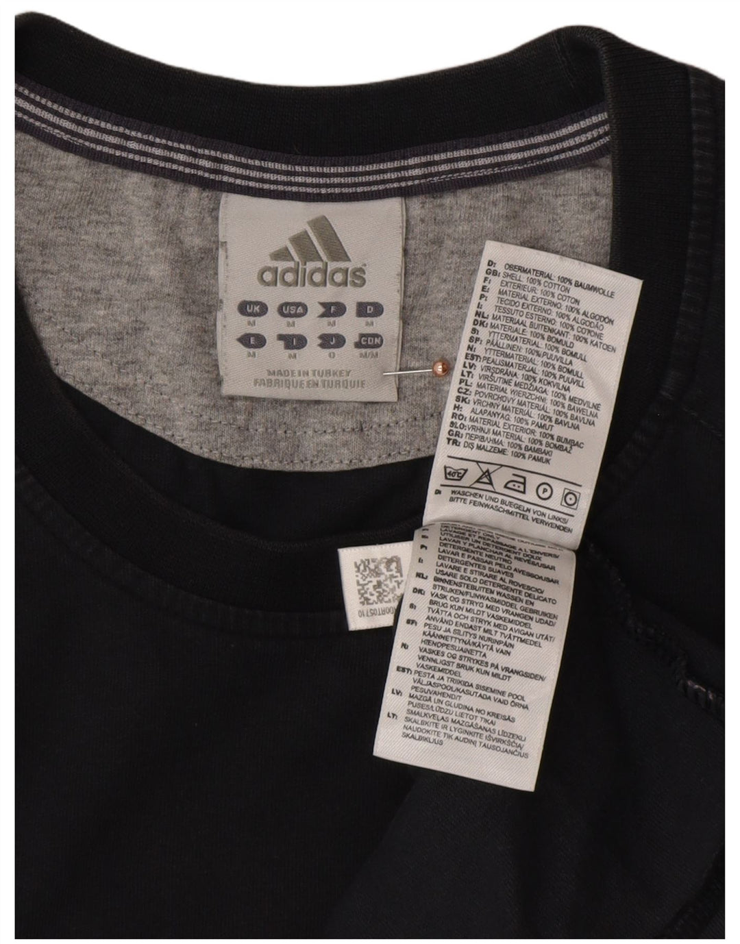 ADIDAS T-Shirt Homme Haut Noir Moyen Coton