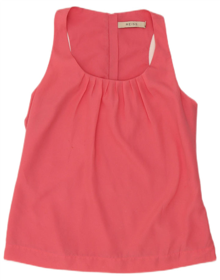 Reiss Débardeur Regular Femme UK 10 Petit Rose Polyester