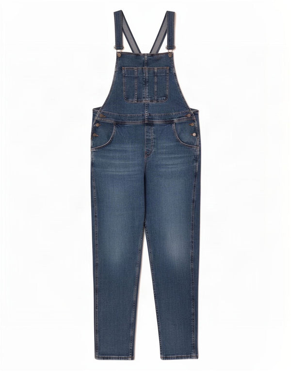 Fat Face Lewis Salopette Slim Jeans UK 16 Large W36 L32 Bleu Coton