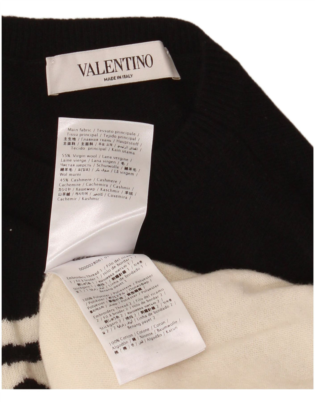 Valentino Pull à col rond pour femme UK 12 Medium Off White Classic