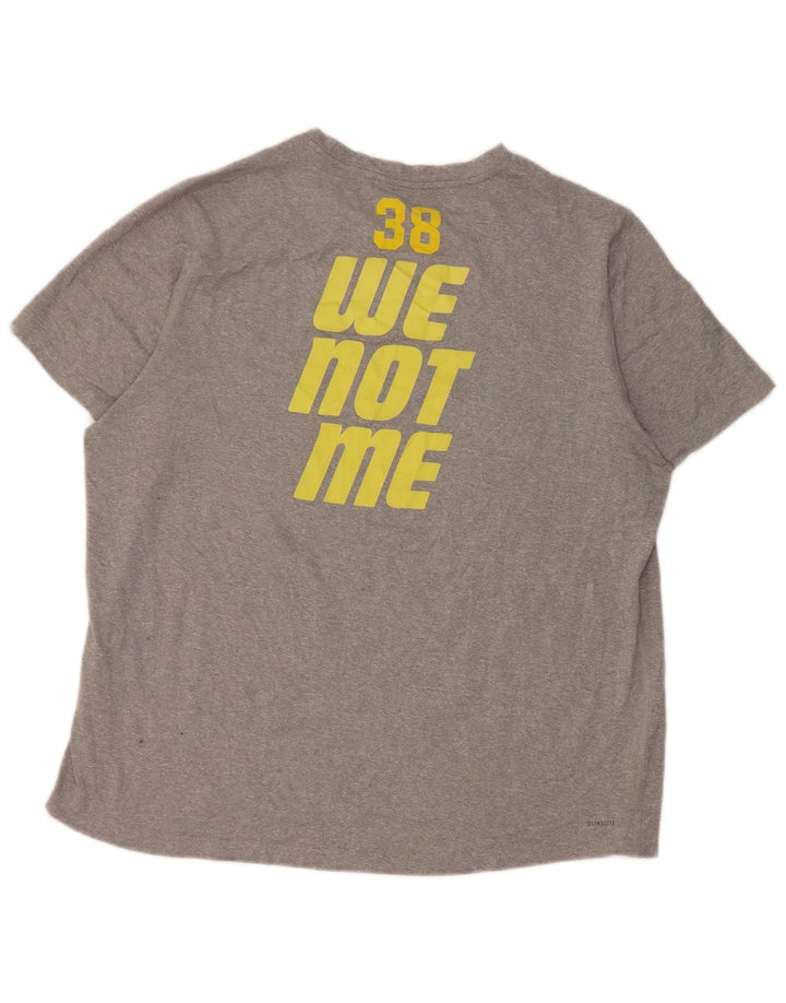 Adidas Mens Limestone Saints Graphic T-Shirt Top Large Gris Polyester