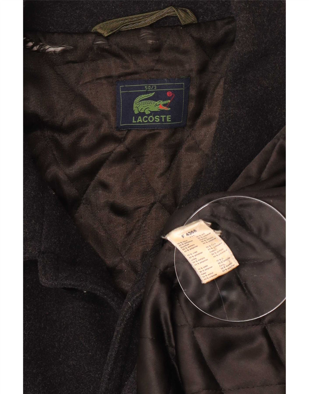 Lacoste Manteau Homme IT 50 Large Laine Noire
