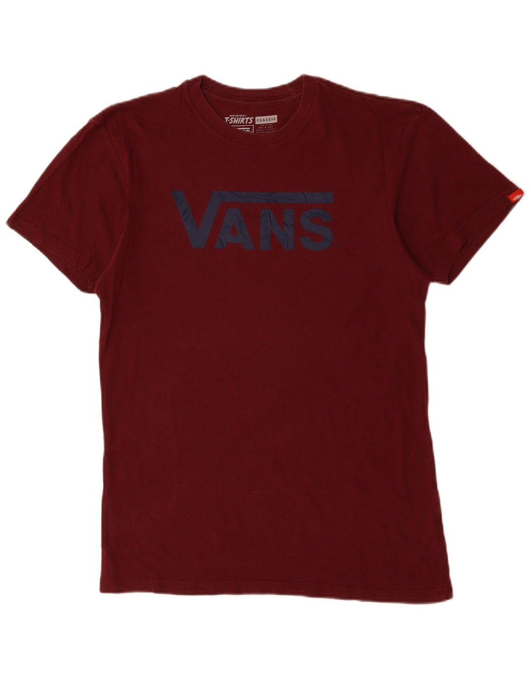 VANS T-shirt graphique pour homme en coton bordeaux moyen