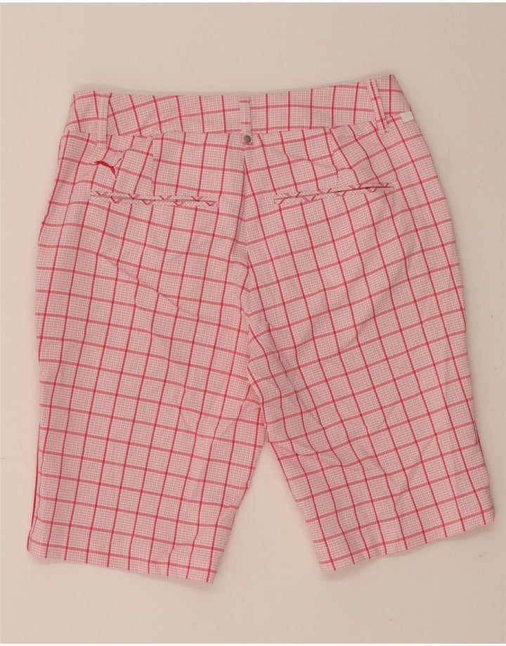 PUMA Womens Chino Shorts W30 Medium Pink Check Polyester Vintage Puma and Second-Hand Puma from Messina Hembry 
