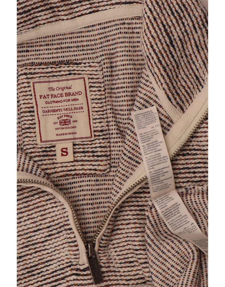 Fat Face Sweat-shirt à col zippé pour homme, petit coton gris chiné