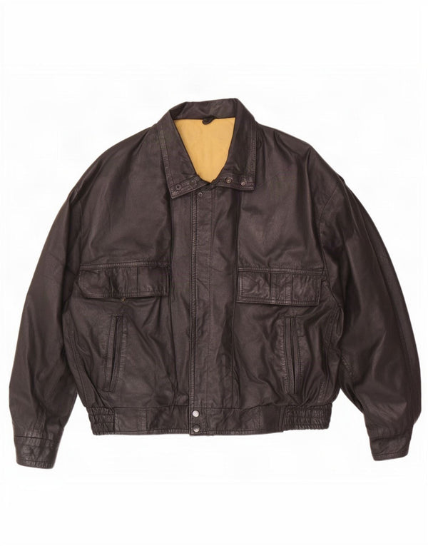 veste en cuir homme vintage UK 40 Grand Noir