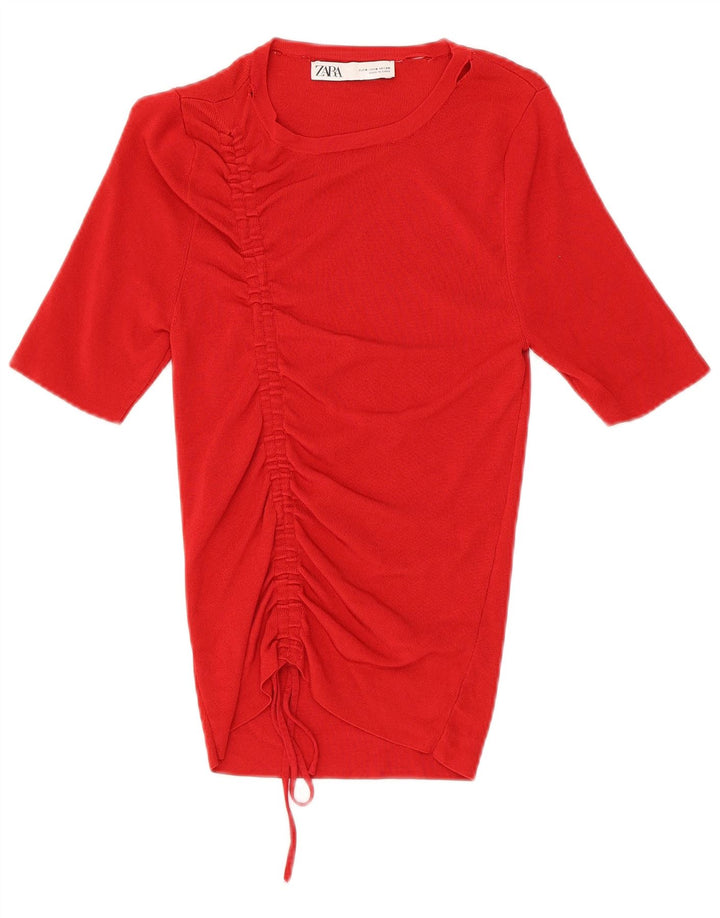 Zara Femme Chemisier Top UK 8 Small Rouge