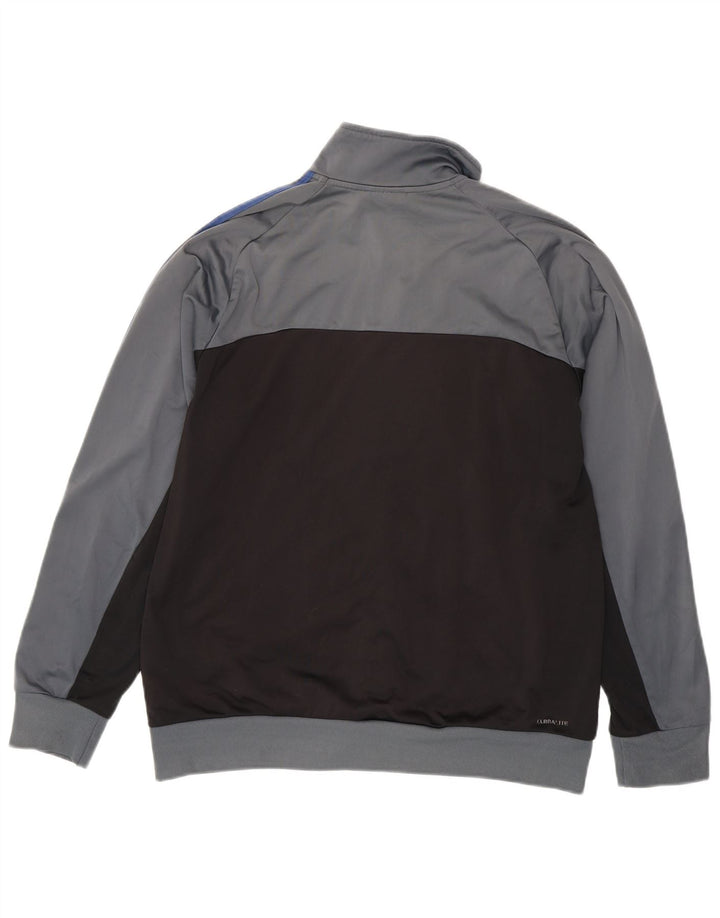 Adidas Veste de survêtement pour homme UK 44/46 Large Gris Colorblock Polyester