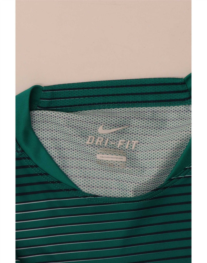 Nike T-shirt Dri Fit pour homme en polyester rayé vert 2XL