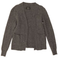 All Saints Pull cardigan ouvert pour femme UK 10 Small Gris Laine d'agneau
