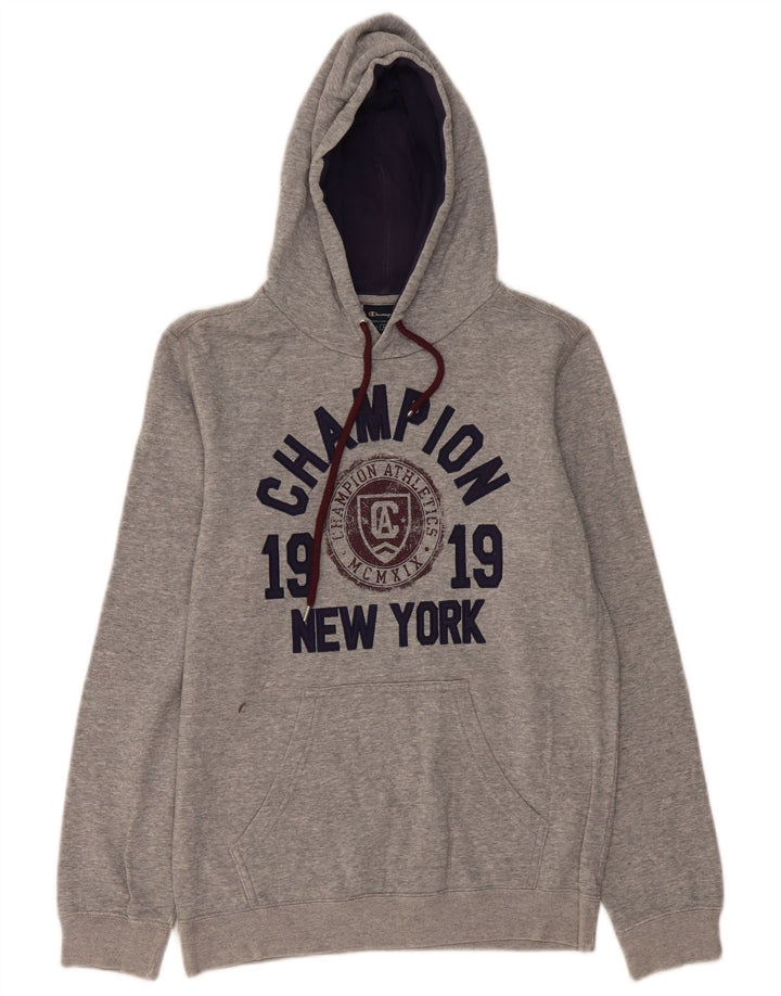 CHAMPION Pull à Capuche Graphique Homme Gris Moyen