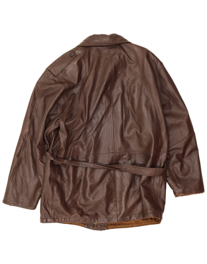 Veste en cuir militaire vintage pour homme IT 52 XL Cuir marron