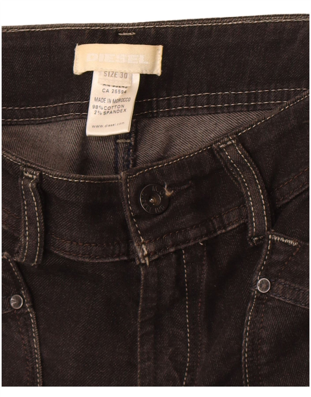 Diesel Bermuda Femme W30 Coton Marron Moyen