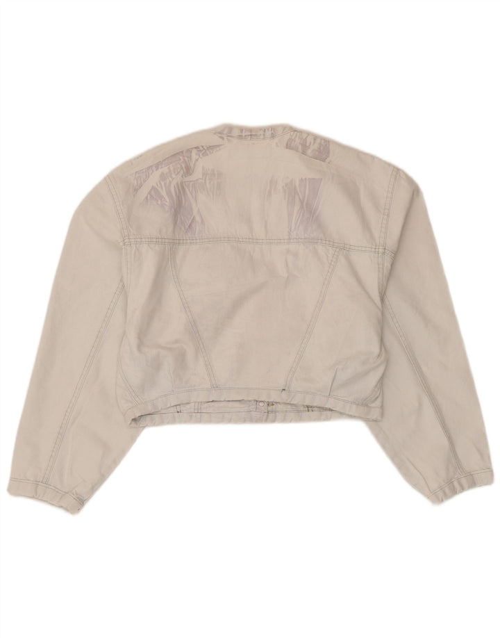 Kenny S Veste en jean surdimensionnée pour femme UK 10 Petit coton blanc