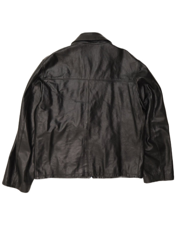 veste en cuir homme vintage UK 40 Grand Noir