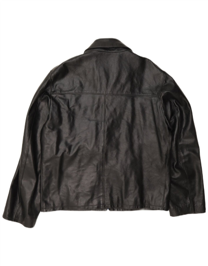 veste en cuir homme vintage UK 40 Grand Noir