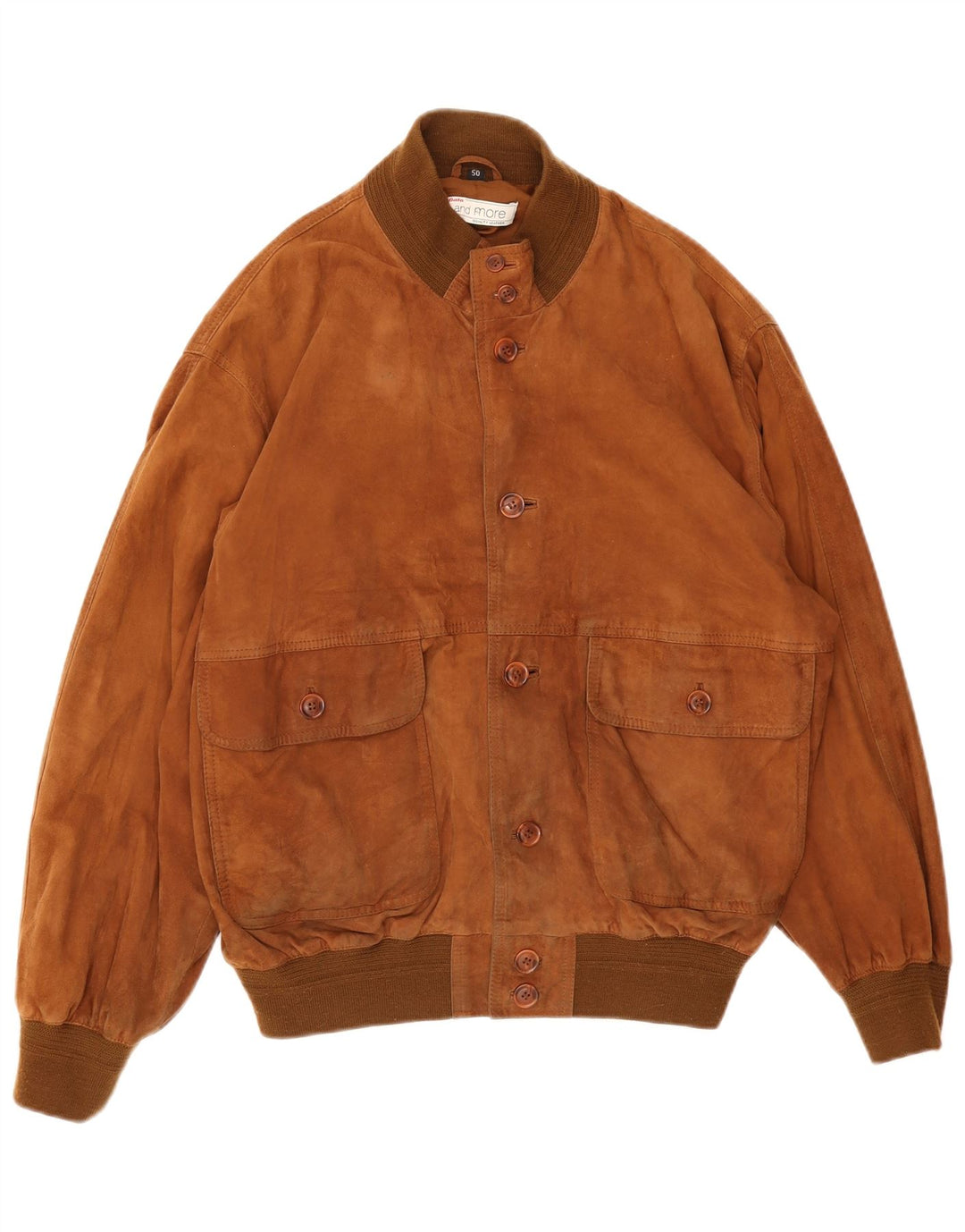 Bata and More Veste Bomber en Daim pour Homme IT 50 Grand Cuir Marron