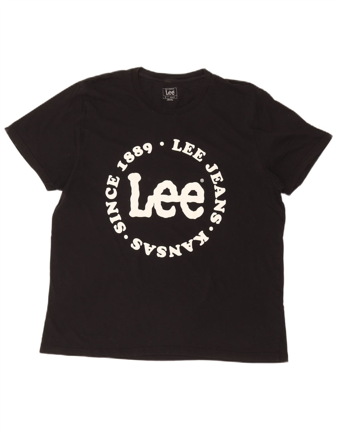 LEE T-Shirt Graphique Coupe Régulière Homme XL Noir Coton