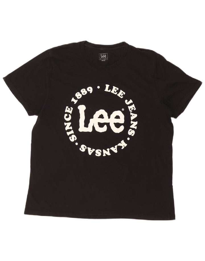 LEE T-Shirt Graphique Coupe Régulière Homme XL Noir Coton
