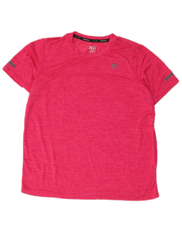 Russell Athletic Boys Dri-Power T-Shirt Top 14-15 ans XL Rose Moucheté