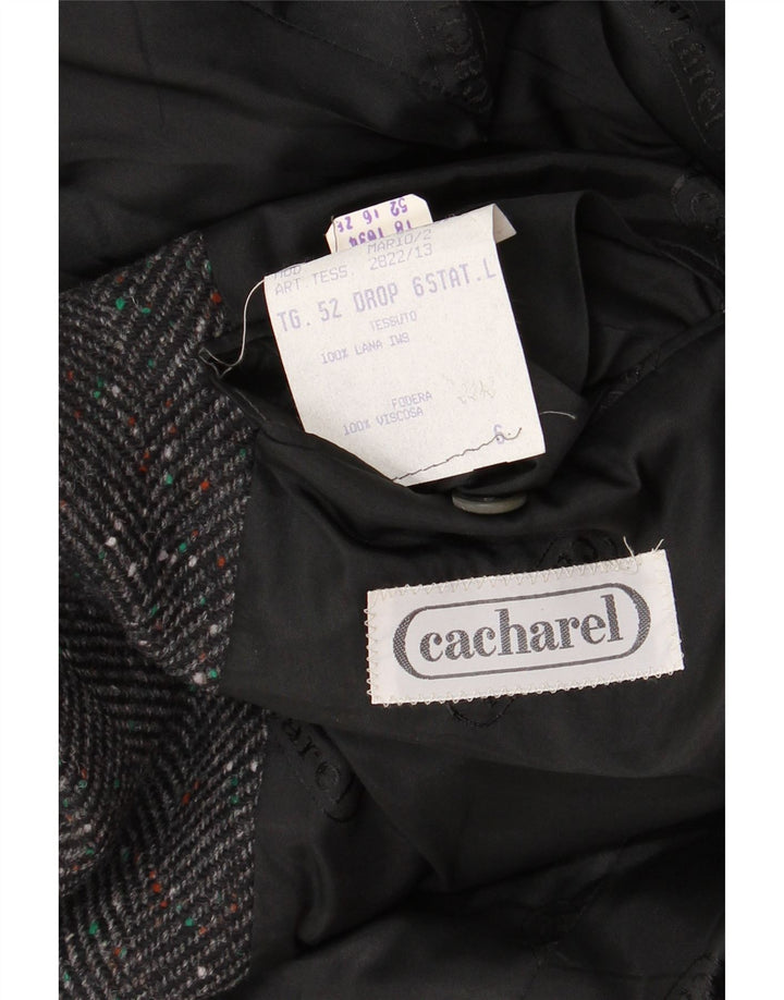 Cacharel Veste Blazer 2 Boutons Homme IT 52 XL Laine à Chevrons Gris