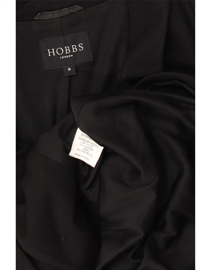 Hobbs Veste blazer à 3 boutons pour femme UK 8 Small Noir Viscose