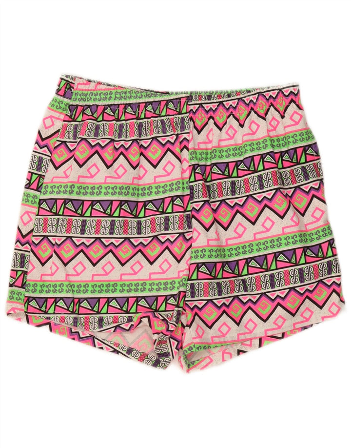vintage Mens Sport Shorts XL Multicolore Géométrique Coton
