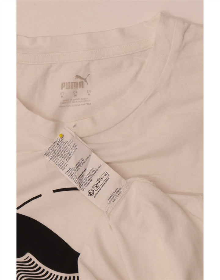 Puma T-Shirt Graphique Homme Blanc Moyen Coton