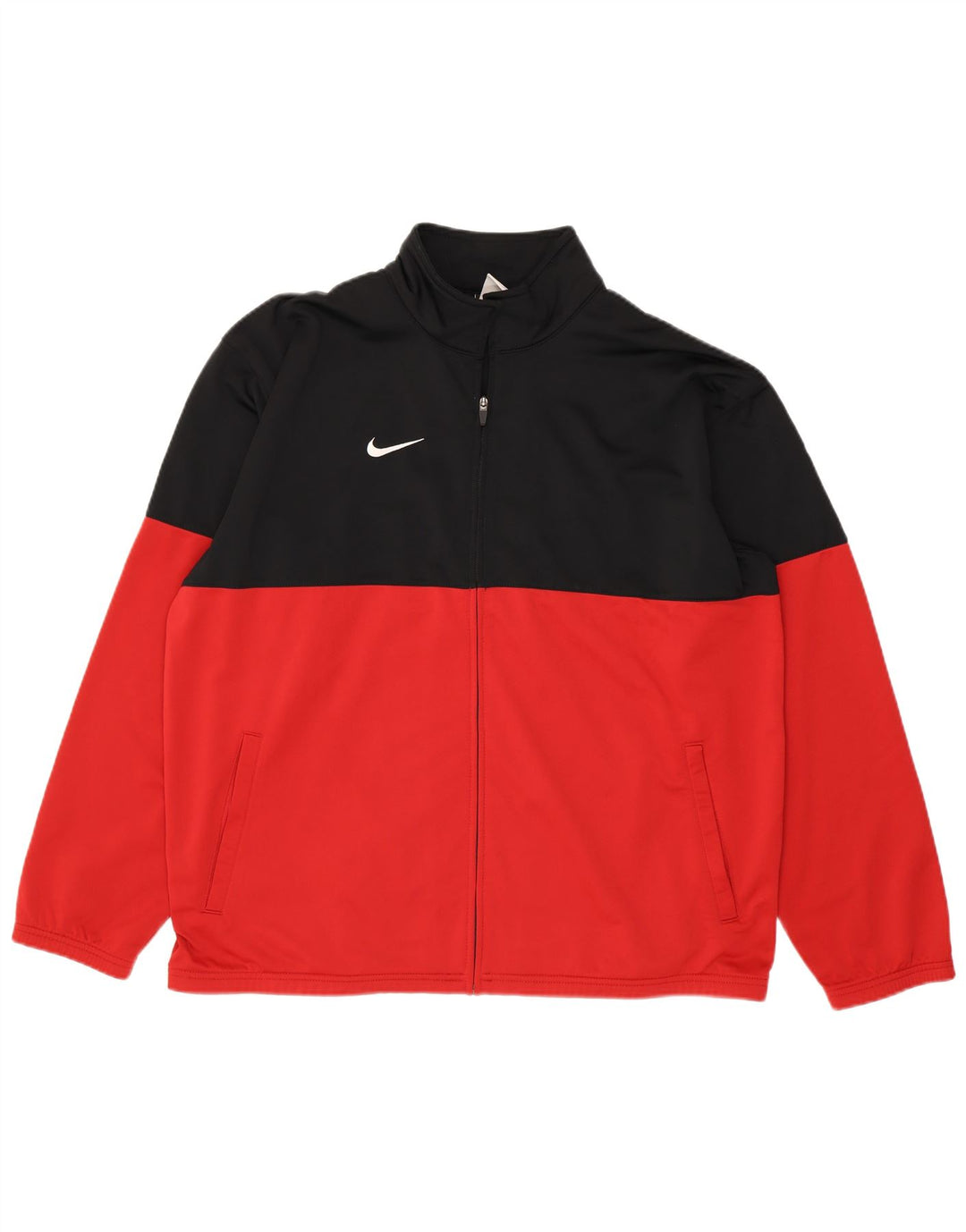 NIKE Mens Tracksuit Top Jacket XL Red Colourblock Polyester