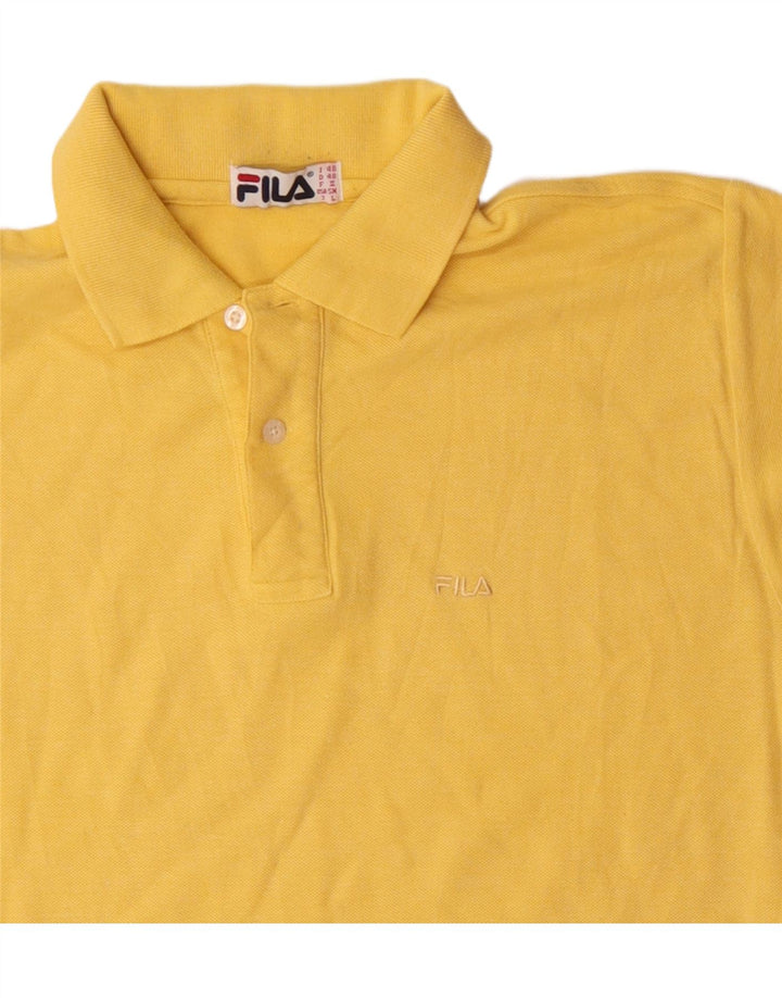 FILA Polo Homme IT 48 Jaune Moyen Coton