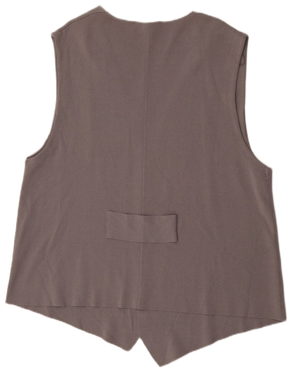 Zara Womens OPEN Gilet UK 10 Petit Gris Viscose