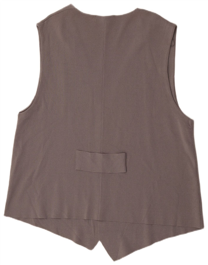 Zara Womens OPEN Gilet UK 10 Petit Gris Viscose