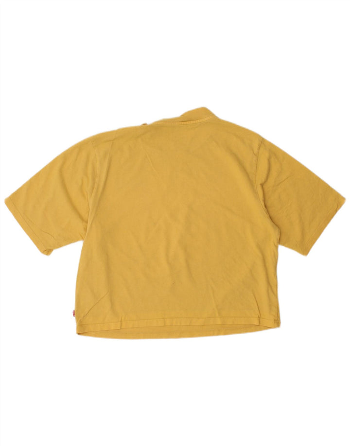 LEVI'S T-shirt court surdimensionné pour femme UK 6 XS Jaune Coton
