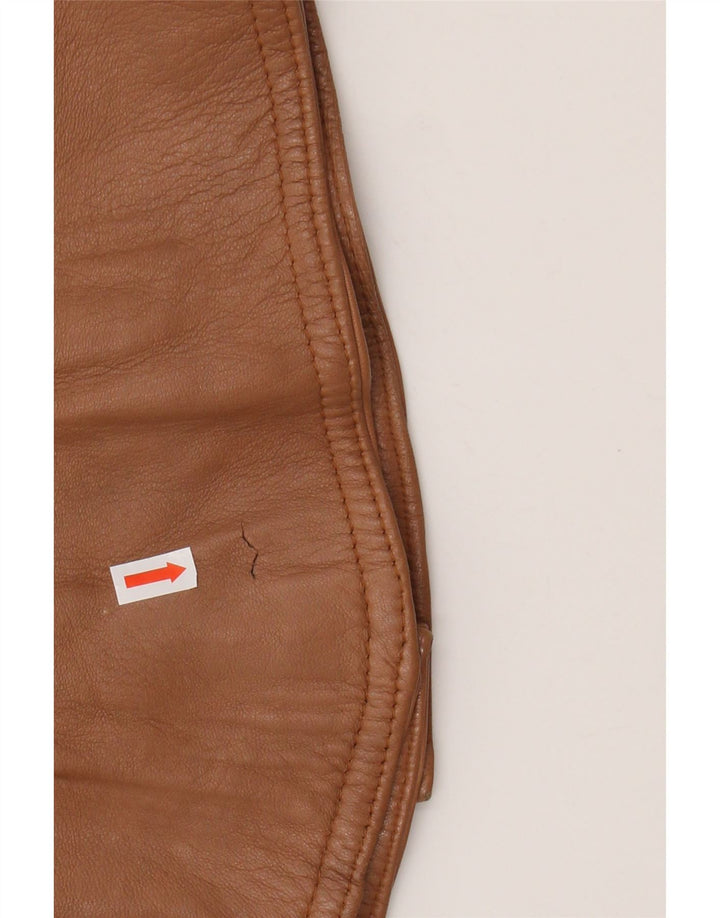 Veste en cuir femme vintage UK 14 Cuir brun moyen