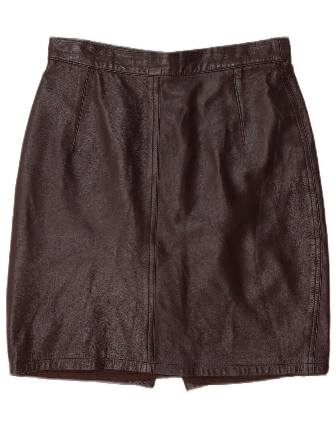 VINTAGE Jupe en cuir femme IT 44 Medium W28 Cuir marron